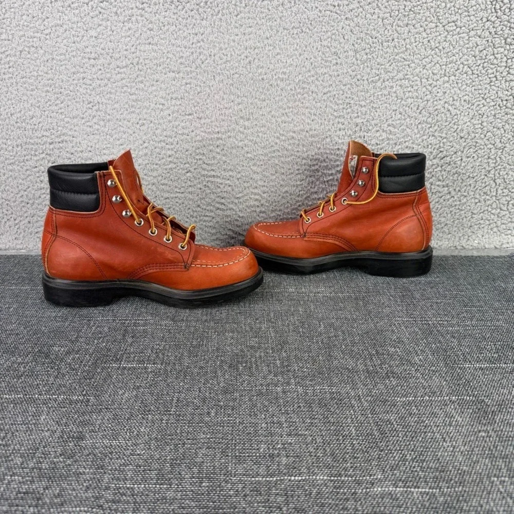 Red Wing Boots Men 6 E Oro Russet Leather Moc Toe SuperSole USA Made 8804